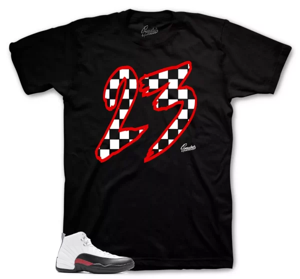 Sneaker Tees To Match Jordan 12 Taxi Flip Shoes - Checkered Sneaker Shirt Jezsport.com