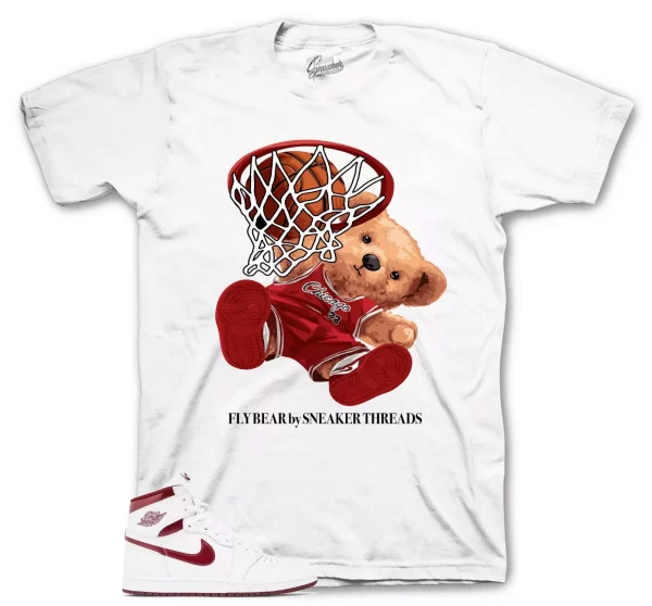 Sneaker Tees To Match Jordan 1 Metallic Burgundy Shoes - Fly Bear Shirt Jezsport.com