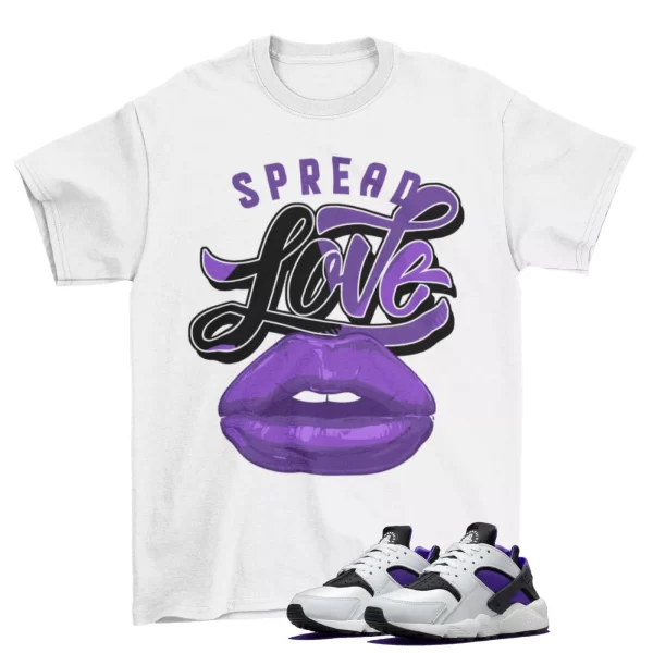 Spread Love Shirt to Match Air Huarache Purple Punch DH4439-105 Jezsport.com