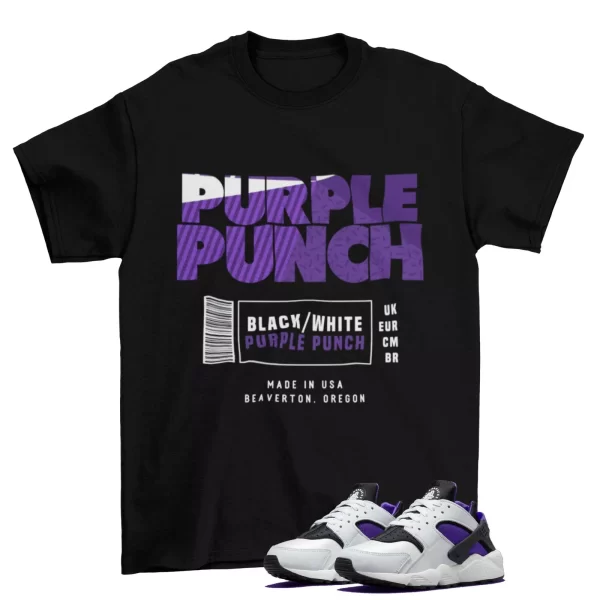 Box Label Sneaker Shirt to Match Air Huarache Purple Punch DH4439-105 Jezsport.com