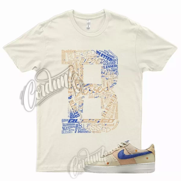 BLESSED Shirt for N Air Force 1 Low Flea Sail Blue Tan Khaki LA Coconut Cream Jezsport.com