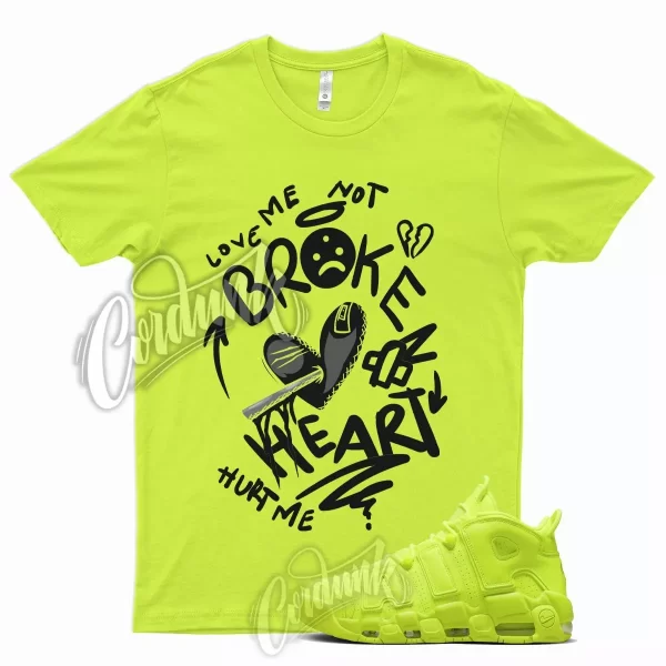 BROKEN T Shirt for N Air More Uptempo Volt Neon Yellow Foamposite Semi Frozen Jezsport.com