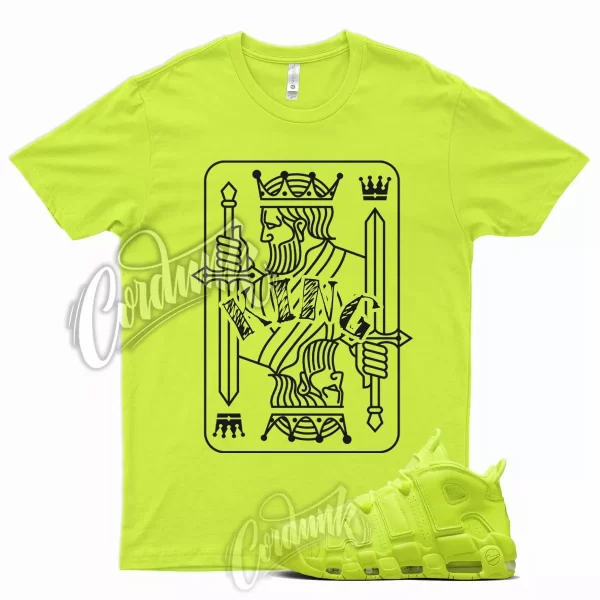 KING T Shirt for N Air More Uptempo Volt Neon Yellow Foamposite Semi Frozen Jezsport.com