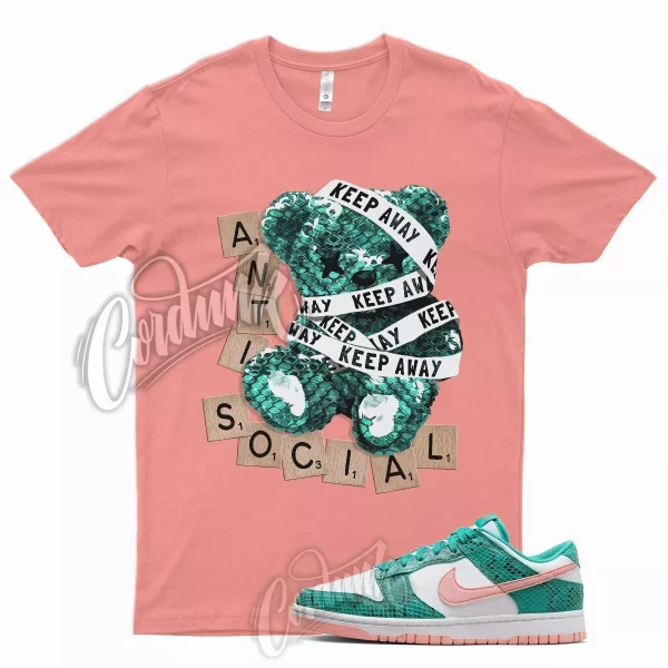 ANTI T Shirt for N Dunk Low Washed Teal and Bleached Coral Snakeskin Snake 1 Jezsport.com