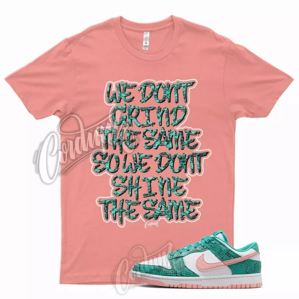 GRIND T Shirt for N Dunk Low Washed Teal and Bleached Coral Snakeskin Snake 1 Jezsport.com