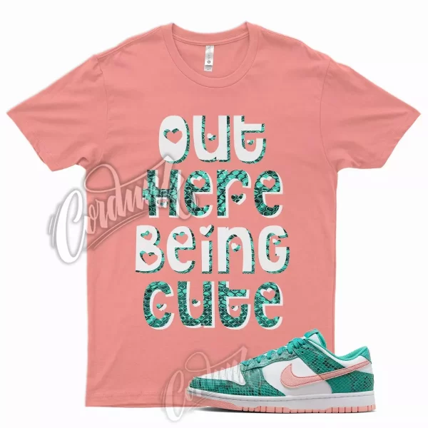 CUTE T Shirt for N Dunk Low Washed Teal and Bleached Coral Snakeskin Snake 1 Jezsport.com