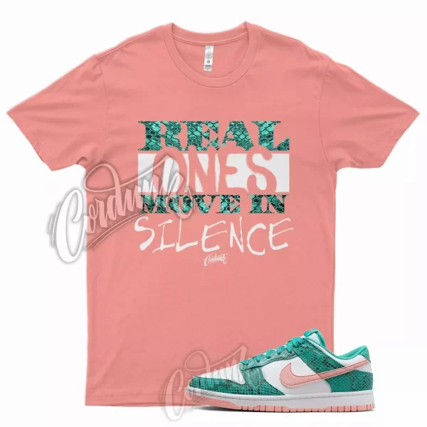 R1 T Shirt for N Dunk Low Washed Teal and Bleached Coral Snakeskin Snake 1 5 Jezsport.com