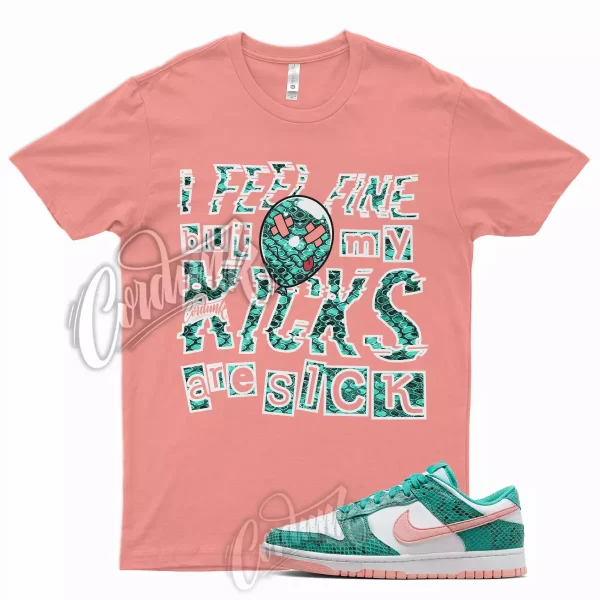 SICK T Shirt for Dunk Low Washed Teal and Bleached Coral Snakeskin Snake 1 Jezsport.com