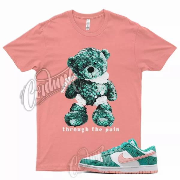 SMILE T Shirt for N Dunk Low Washed Teal and Bleached Coral Snakeskin Snake 1 Jezsport.com