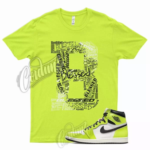 BLS T Shirt for J1 1 High Visionaire Volt Neon Yellow Green Foamposite 350 Jezsport.com