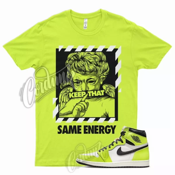 ENERGY Shirt for J1 1 High Visionaire Volt Neon Yellow Green Foamposite 350 Jezsport.com