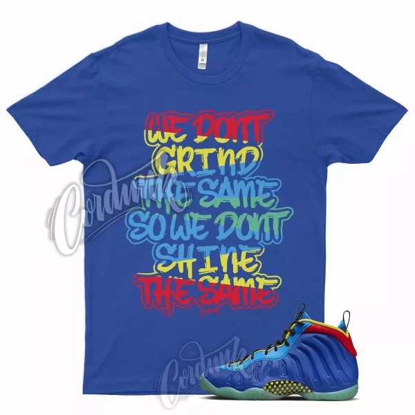 GRIND Shirt for N Little Posite One Game Royal Laser Blue Green Yellow Strike Jezsport.com