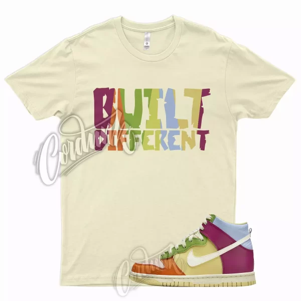 BUILT T Shirt for Dunk High GS Multicolor Multi Color 1 Low Mid Yellow Blue Jezsport.com