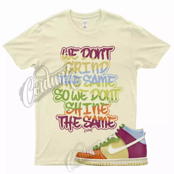 GRIND T Shirt for Dunk High GS Multicolor Multi Color 1 Low Mid Yellow Blue Jezsport.com