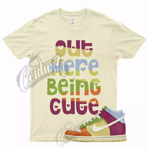 CUTE T Shirt for Dunk High GS Multicolor Multi Color 1 Low Mid Yellow Blue Jezsport.com