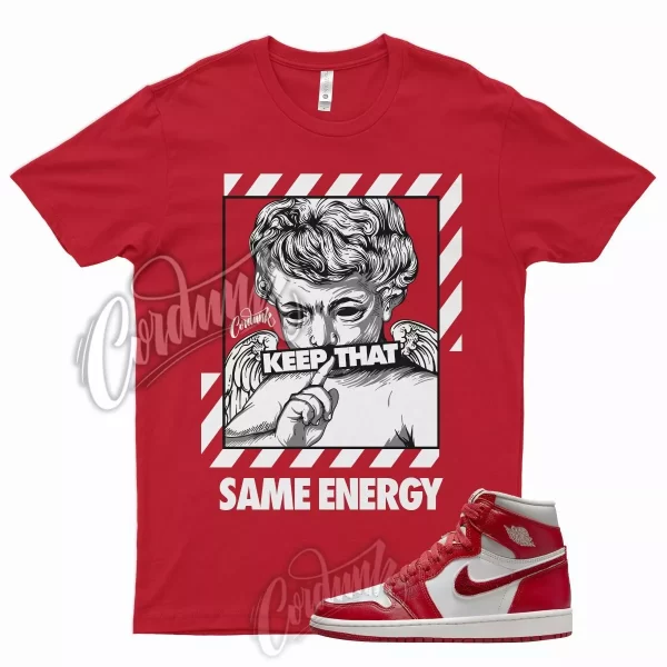 ENERGY T Shirt for J11 High WMNS Newstalgia Light Iron Ore Varsity Red Sail Jezsport.com