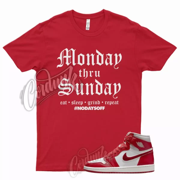 Monday T Shirt for J1 1 High WMNS Newstalgia Light Iron Ore Varsity Red Sail Jezsport.com