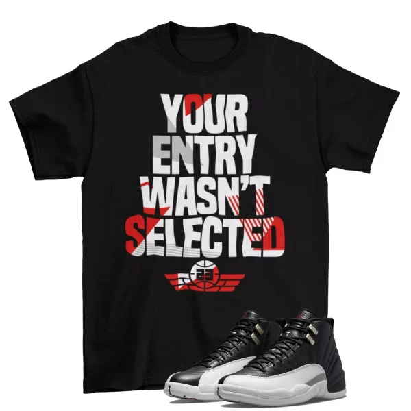 Sneaker L Shirt to Match Jordan 12 Playoff CT8013-006 / Black Jezsport.com