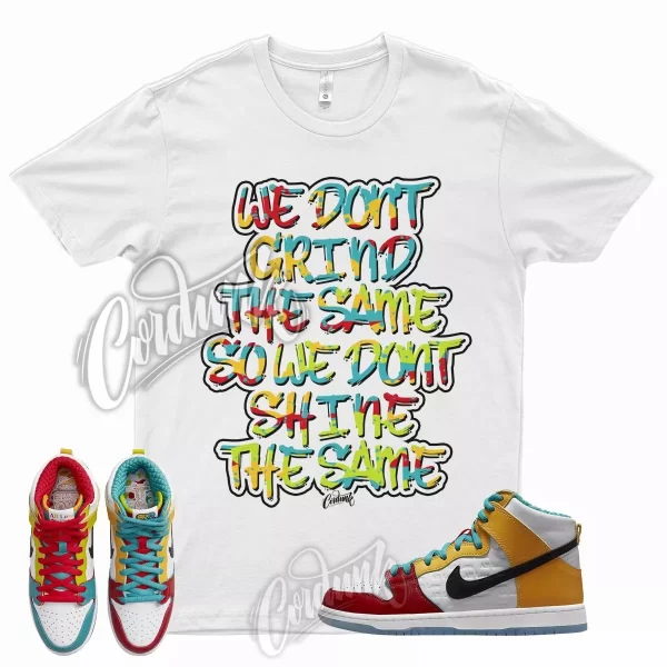 GRIND Shirt for N SB Dunk High All Love No Hate Gold University Red Teal Low Jezsport.com