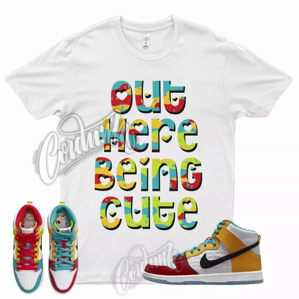 CUTE T Shirt for SB Dunk High All Love No Hate Gold University Red Teal Low Jezsport.com