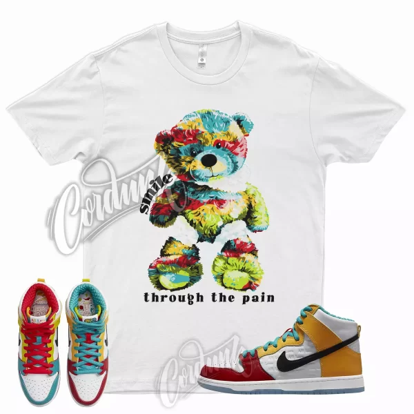 SMILE Shirt for SB Dunk High All Love No Hate Gold University Red Teal Low Jezsport.com