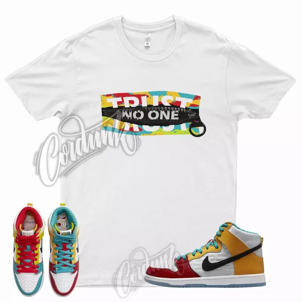 TRUST Shirt for N SB Dunk High All Love No Hate Gold University Red Teal Low Jezsport.com