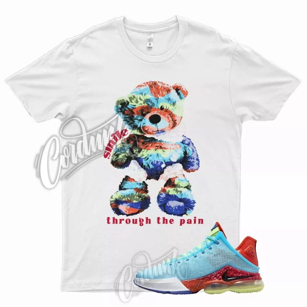 SMILE T Shirt for N LeBron 19 Low Blue Chill Light Crimson Copa Red Orange 18 Jezsport.com