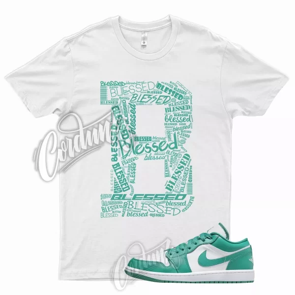 BLESSED T Shirt for J1 1 Low Turquoise Tropical Twist Teal Aqua Mid Zeal 9 Jezsport.com