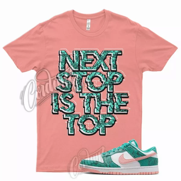 NEXT T Shirt for N Dunk Low Washed Teal and Bleached Coral Snakeskin Snake 1 Jezsport.com