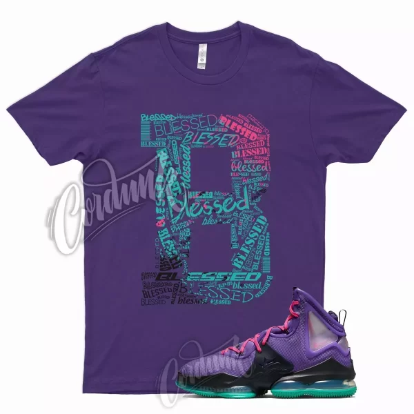 BLS T Shirt N LeBron 19 Purple Pink Teal Aqua South Beach Wild Berry 18 17 1 Jezsport.com