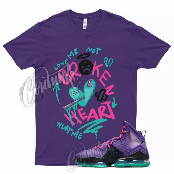 BROKEN Shirt N LeBron 19 Purple Pink Teal Aqua South Beach Wild Berry 18 17 1 Jezsport.com