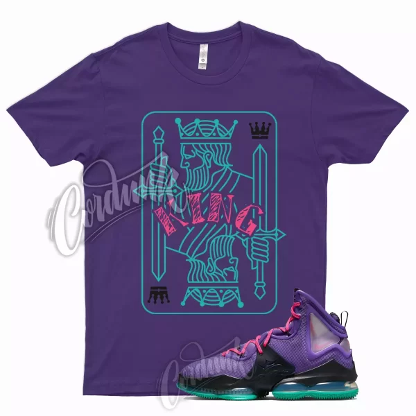 KING T Shirt LeBron 19 Purple Pink Teal Aqua South Beach Wild Berry 18 17 1 Jezsport.com