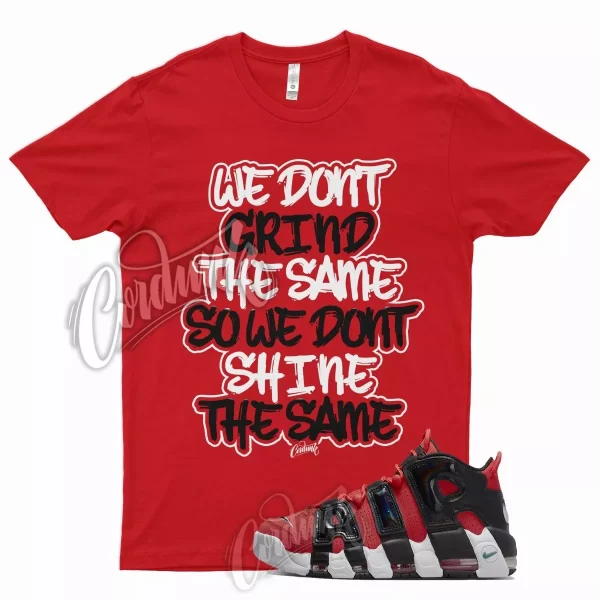 GRIND Shirt for N Air More Uptempo '96 1996 Lobster Red Green Noise Varsity 1 Jezsport.com