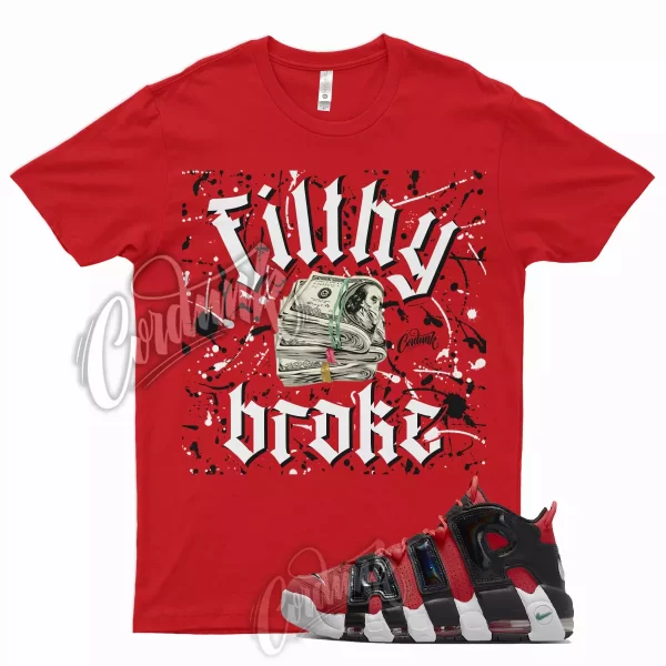 FILTH Shirt for Air More Uptempo '96 1996 Lobster Red Green Noise Varsity 1 Jezsport.com