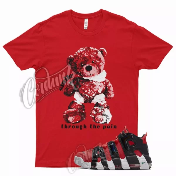 SMILE Shirt for N Air More Uptempo '96 1996 Lobster Red Green Noise Varsity 1 Jezsport.com