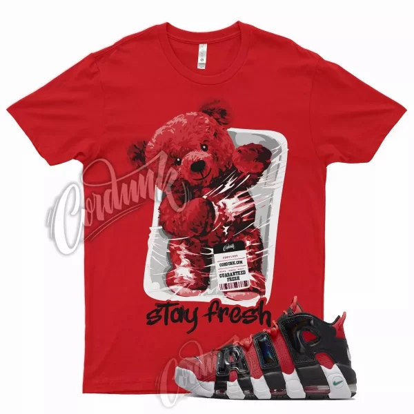 STAY Shirt for N Air More Uptempo '96 1996 Lobster Red Green Noise Varsity 1 Jezsport.com