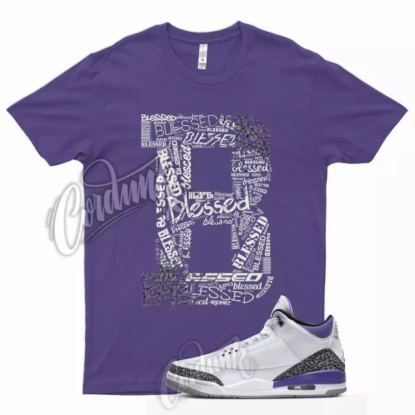 BLS T Shirt for J1 3 Dark Iris Varsity Court Purple Cement Grey Elephant 13 Jezsport.com