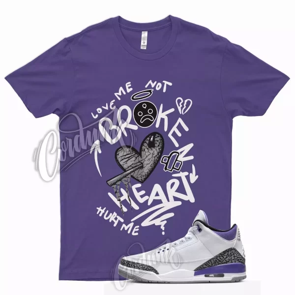 BROKEN Shirt for J1 3 Dark Iris Varsity Court Purple Cement Grey Elephant 13 Jezsport.com