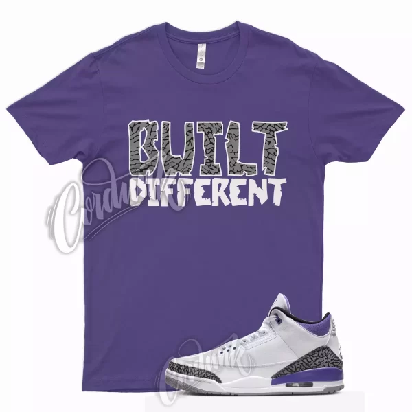 BUILT Shirt for J1 3 Dark Iris Varsity Court Purple Cement Grey Elephant 13 Jezsport.com