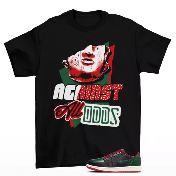 All Odds Shirt Black to Match Jordan 1 Low OG Gorge Green CZ0775-036 Jezsport.com