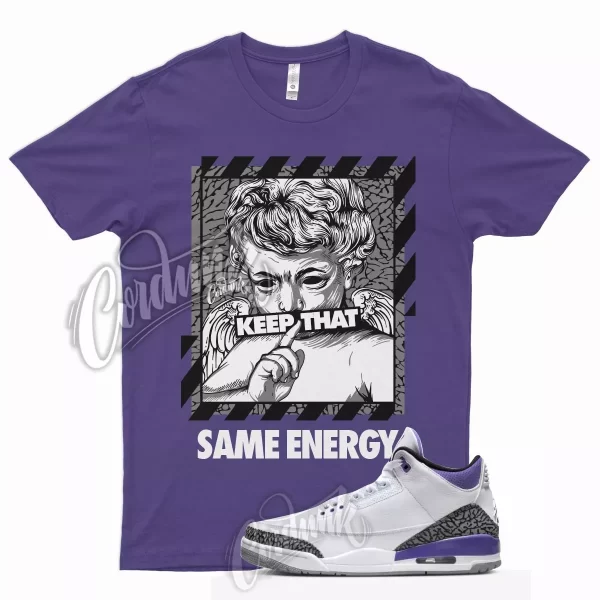 ENERGY Shirt for J1 3 Dark Iris Varsity Court Purple Cement Grey Elephant 13 Jezsport.com