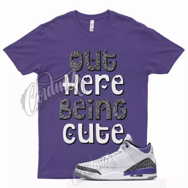 CUTE T Shirt for J1 3 Dark Iris Varsity Court Purple Cement Grey Elephant 13 Jezsport.com