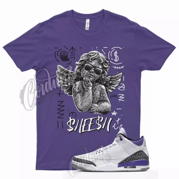 SHE T Shirt for J1 3 Dark Iris Varsity Court Purple Cement Grey Elephant 13 Jezsport.com