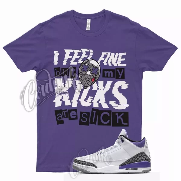 SICK T Shirt for J1 3 Dark Iris Varsity Court Purple Cement Grey Elephant 13 Jezsport.com