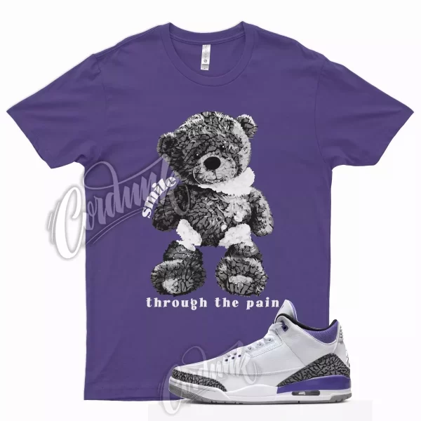 SMILE Shirt for J1 3 Dark Iris Varsity Court Purple Cement Grey Elephant 13 Jezsport.com