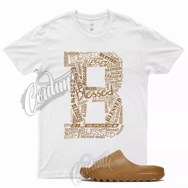 BLESSED T Shirt for Y Ochre Slide Caramel Wheat Foam Runner 350 380 500 700 Jezsport.com