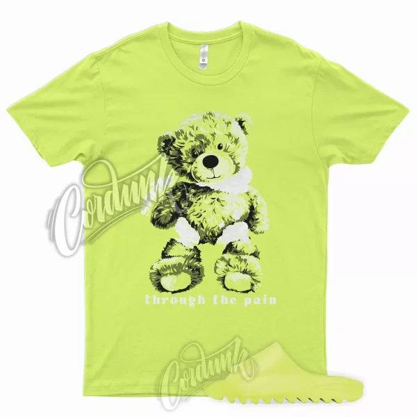 SMILE T Shirt for Y Green Glow Slide YeezReel Volt Neon Yellow Foam Runner Jezsport.com