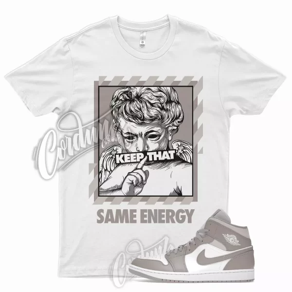 ENERGY T Shirt for J1 1 Mid Linen College Grey White Light Bone Low High Jezsport.com