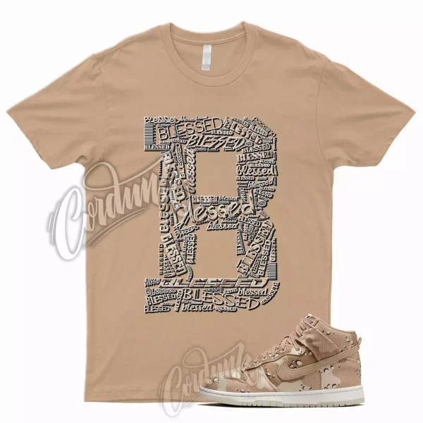 Tan BLESSED T Shirt for Dunk High Desert Camo Hemp Sail Velvet Brown Pink 1 Jezsport.com