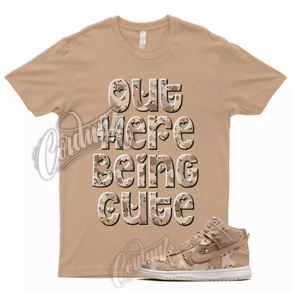 Tan CUTE T Shirt for Dunk High Desert Camo Hemp Sail Velvet Brown Pink 1 Jezsport.com